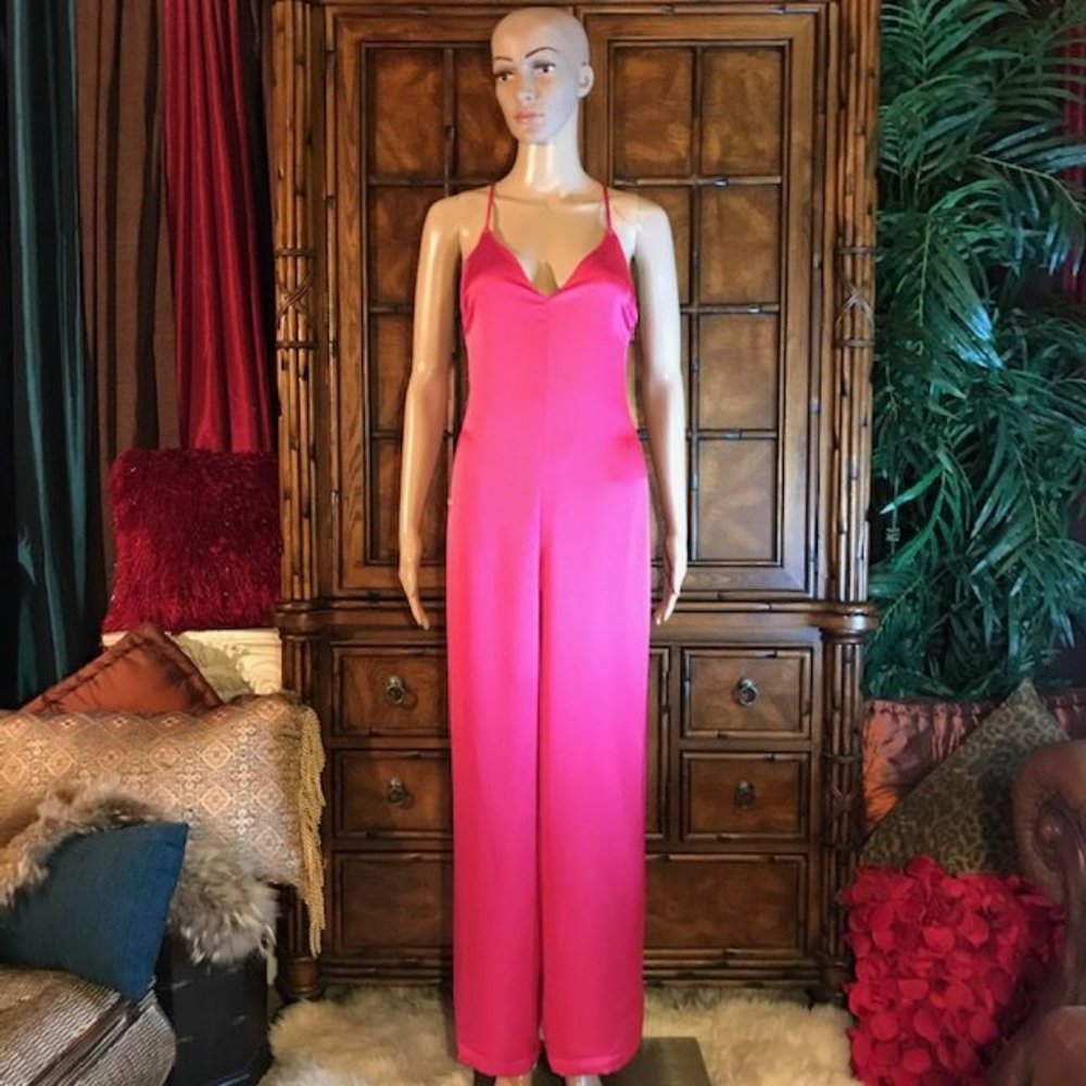 Victoria's Secret Criss Cross Back Satin Jumpsuit